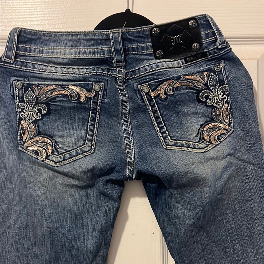 Miss Me Blue Skinny Jeans with Distressed Details - Picture 4 of 16